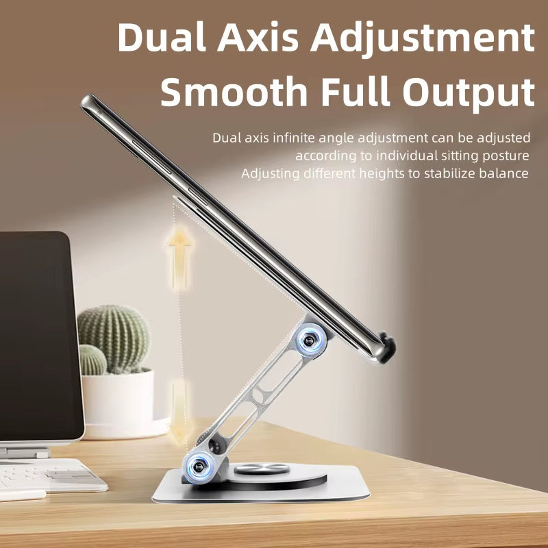 360-Degree Rotating iPad Stand - Adjustable Tablet Holder for Desk and Portable Use, Ideal Office Accessory