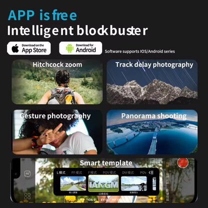 AOCHUAN 3-Axis Handheld Gimbal Stabilizer for Smartphones with Integrated Fill Light and Face Tracking for iPhone and Android - Ideal for TikTok and Vlogging