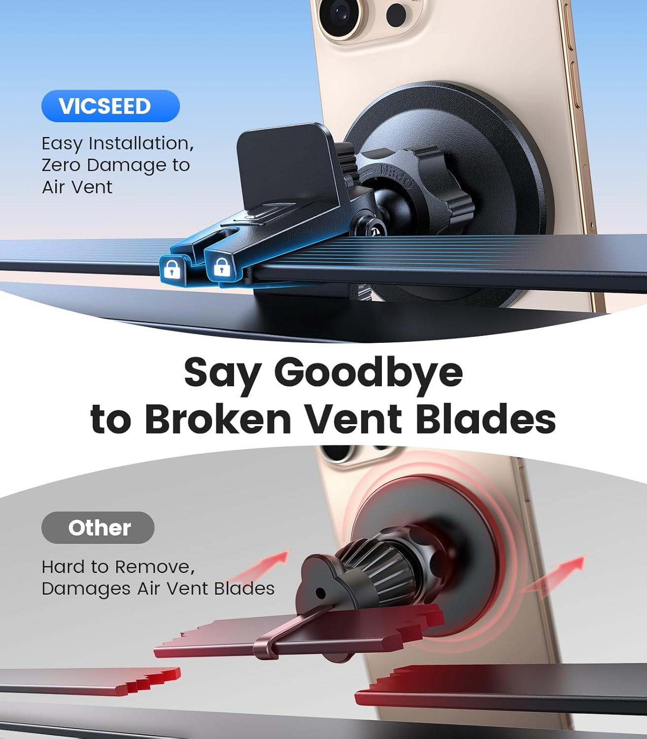 for Magsafe Car Mount [Upgraded Strongest Magnet Power] Magnetic Phone Holder for Car Vent 360 Adjustable Magnetic Car Phone Holder Mount for Iphone 16 Pro Max 15 14 13 12 plus Mini