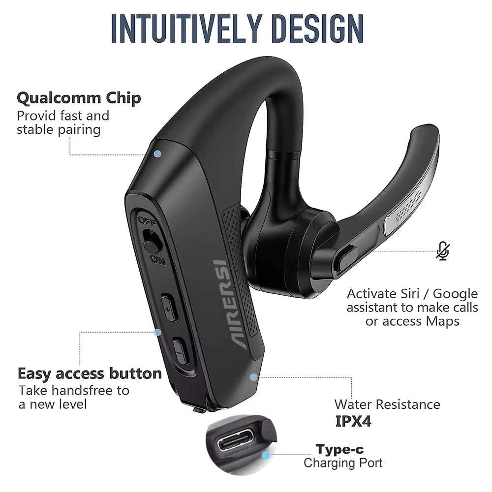 2025 K21 Bluetooth Wireless Headphones with Dual Microphone Noise Cancellation and Charging Case for All Smartphones