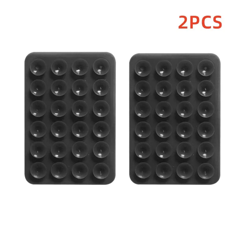 GUUGEI Multifunctional Silicone Suction Phone Holder with Anti-Slip Square Wall Stand and Leather Case Mount