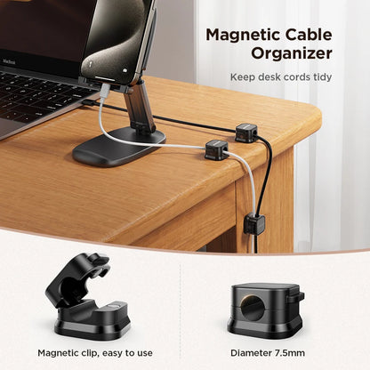 Magnetic Cable Clips - Adjustable Cord Management Solution for Under Desk Organization