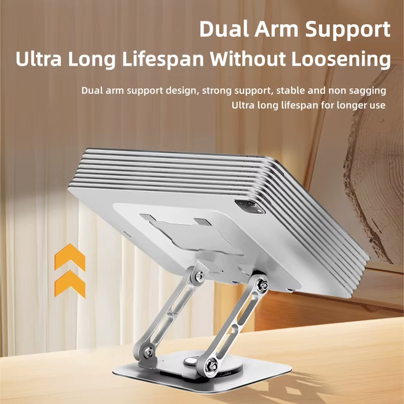 360-Degree Rotating iPad Stand - Adjustable Tablet Holder for Desk and Portable Use, Ideal Office Accessory