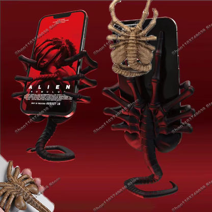 Alien Phone Holder, Creative Decorative Phone Holder Ornament Science Fiction Thriller Movie Facehugger Phone Holder Halloween