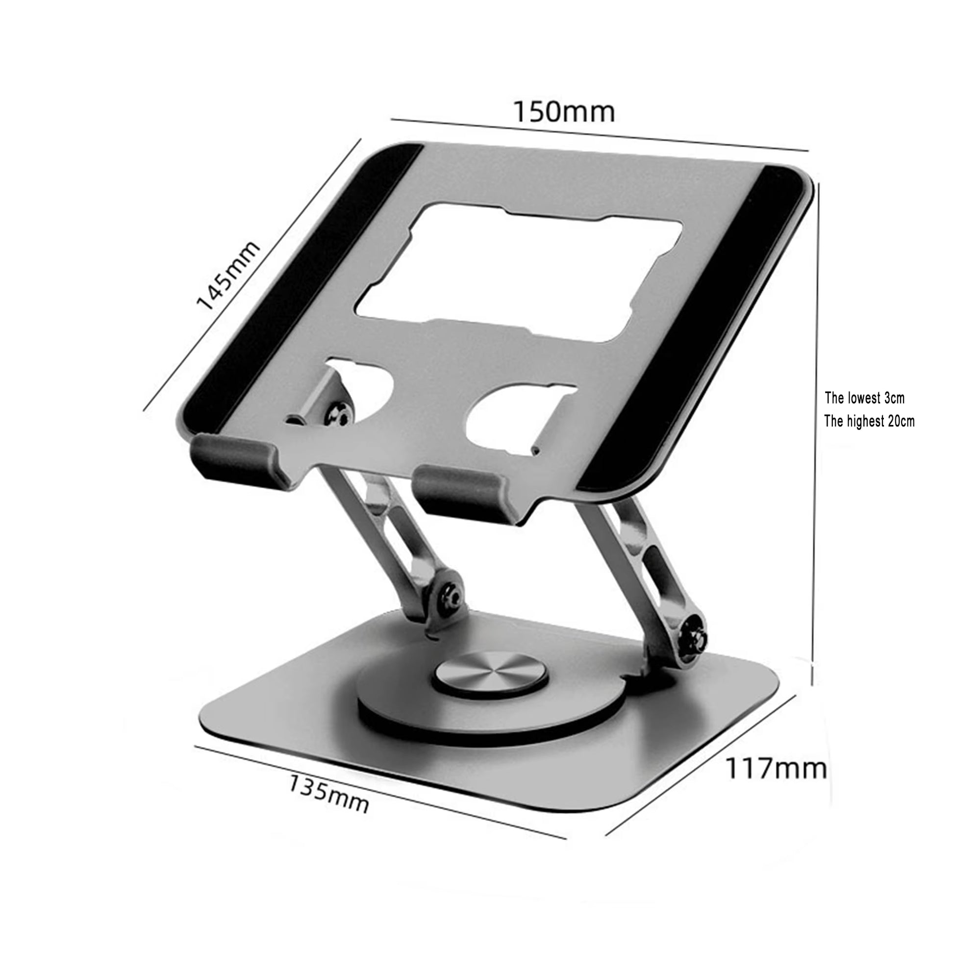 360-Degree Rotating iPad Stand - Adjustable Tablet Holder for Desk and Portable Use, Ideal Office Accessory
