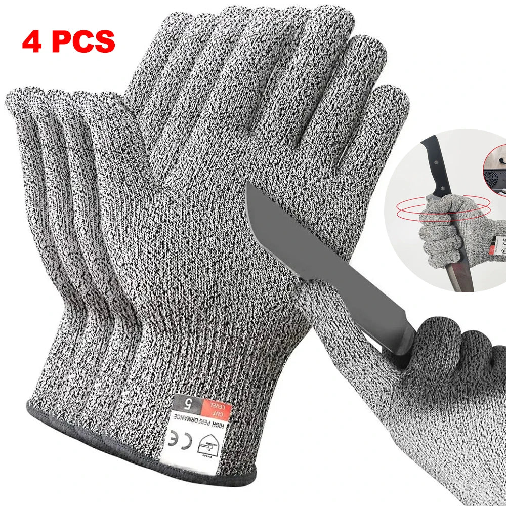 HPPE Level 5 Cut-Resistant Gloves for Industrial, Kitchen, and Gardening Use - High Strength and Anti-Scratch Design