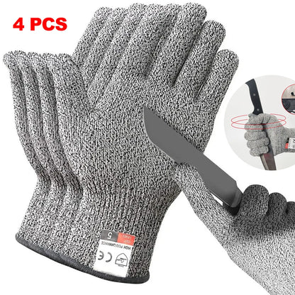 HPPE Level 5 Cut-Resistant Gloves for Industrial, Kitchen, and Gardening Use - High Strength and Anti-Scratch Design