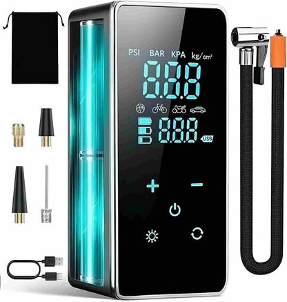Tire Inflator Portable Air Compressor-18000Mah-Portable Air Pump-150 Psi Tire Pump with Touch Screen/Gauge/Light for Car, Motorcycle, Bike, Ball