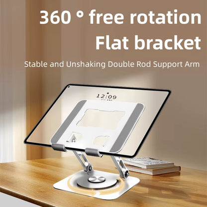 360-Degree Rotating iPad Stand - Adjustable Tablet Holder for Desk and Portable Use, Ideal Office Accessory