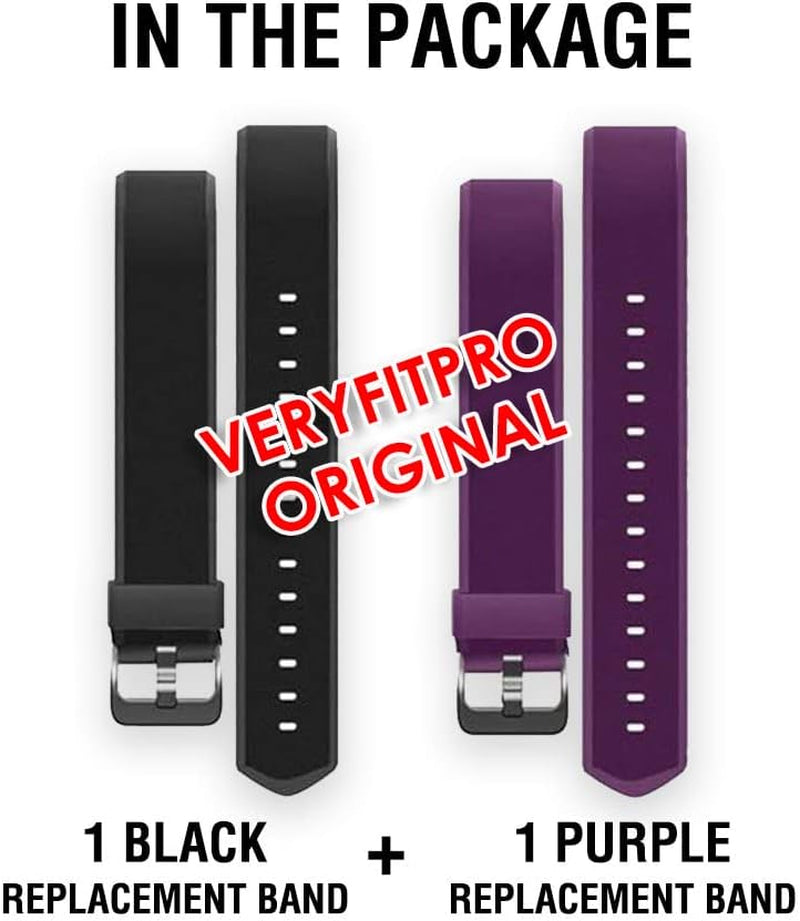 Id115Plus HR Very Fit Pro Bands Replacement Strap for Veryfitpro, Letscom, Lintelek Fitness Trackers - Purple and Black