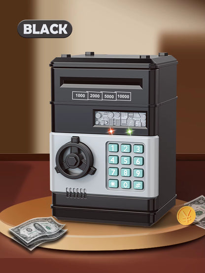 ATM Password Piggy Bank, Electronic Kids Money Bank Coin Can Auto Scroll Paper Money Saving Box Gifts for 3+ Boys and Girls