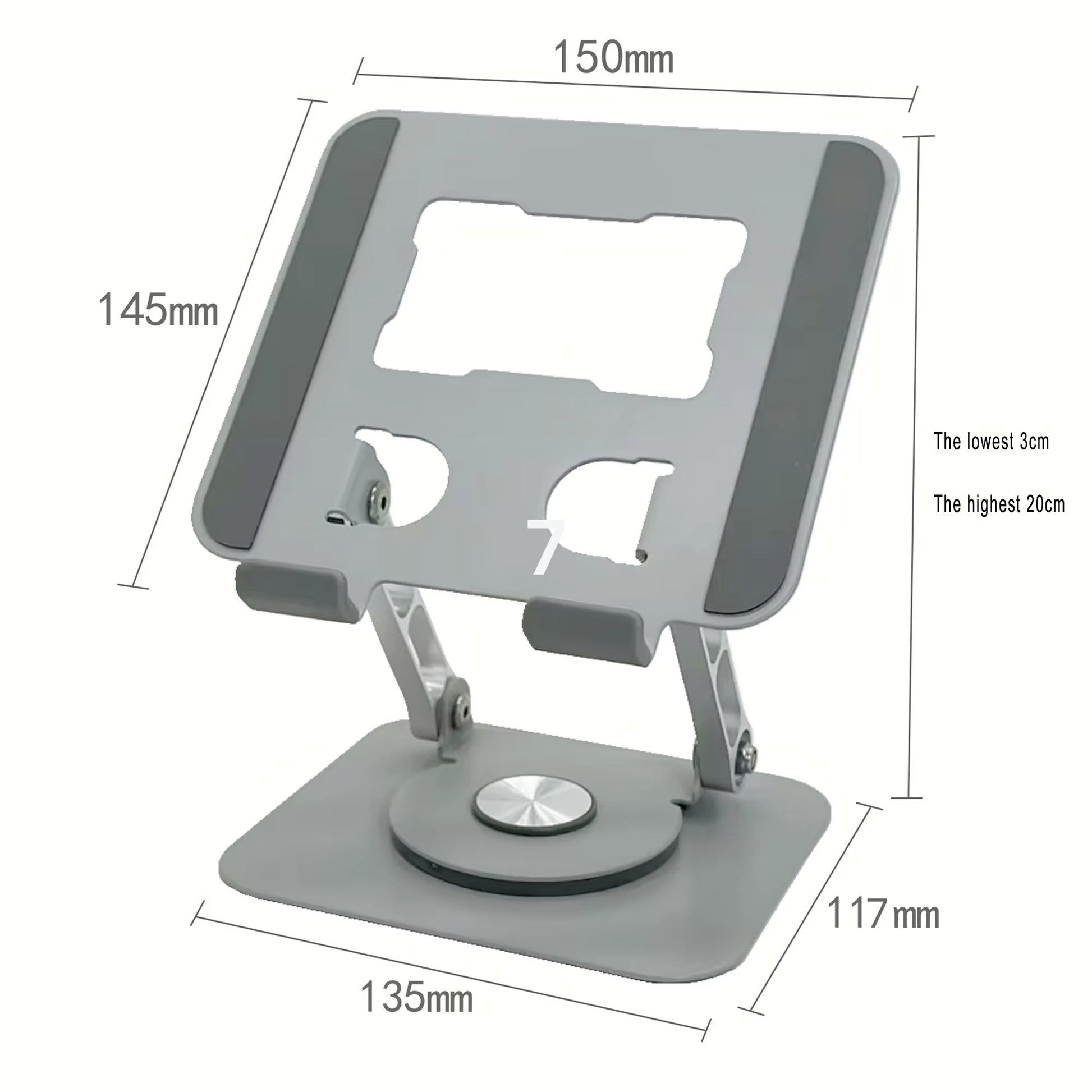 360-Degree Rotating iPad Stand - Adjustable Tablet Holder for Desk and Portable Use, Ideal Office Accessory