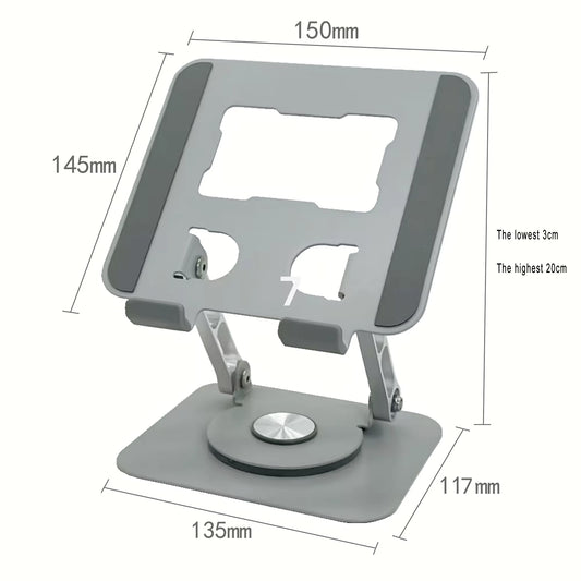 360-Degree Rotating iPad Stand - Adjustable Tablet Holder for Desk and Portable Use, Ideal Office Accessory