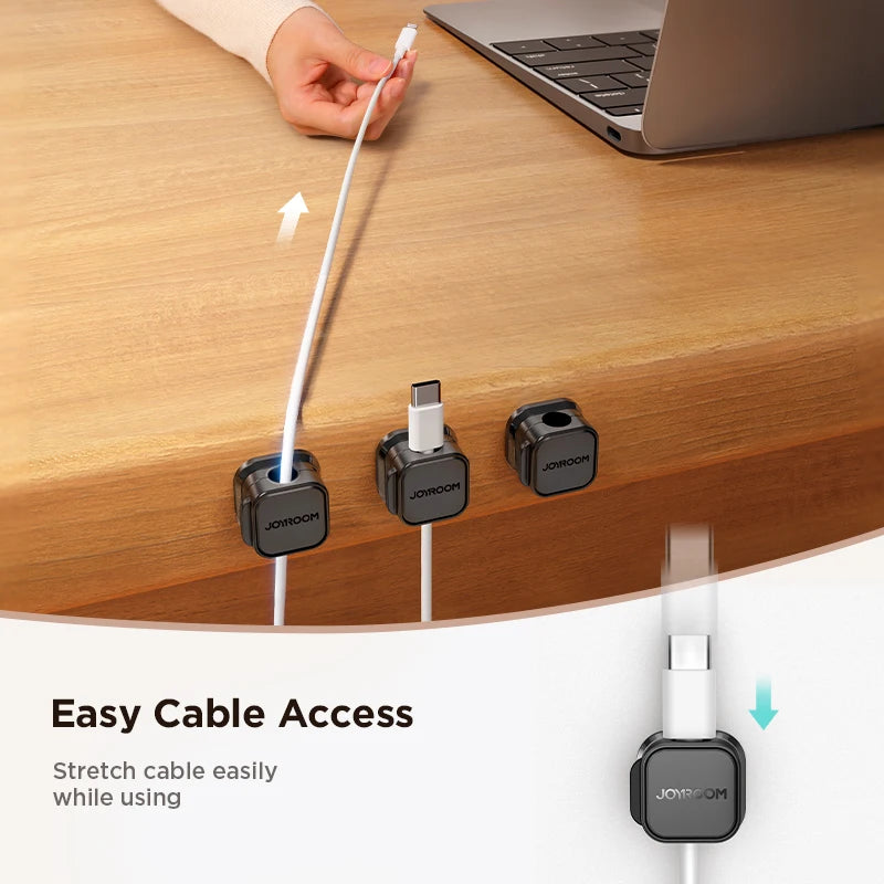 Magnetic Cable Clips - Adjustable Cord Management Solution for Under Desk Organization