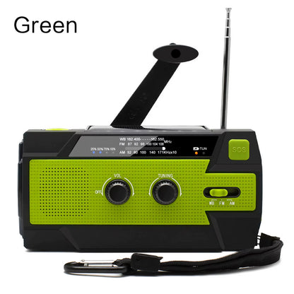AM/FM/WB Reception, Hand Crank/Solar/Usb Charging, Power Bank, 3-Mode Flashlight Battery Display, and SOS Alert Feature