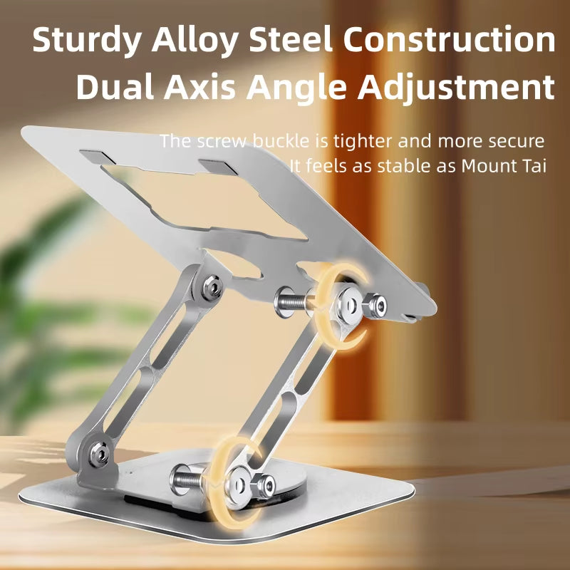 360-Degree Rotating iPad Stand - Adjustable Tablet Holder for Desk and Portable Use, Ideal Office Accessory