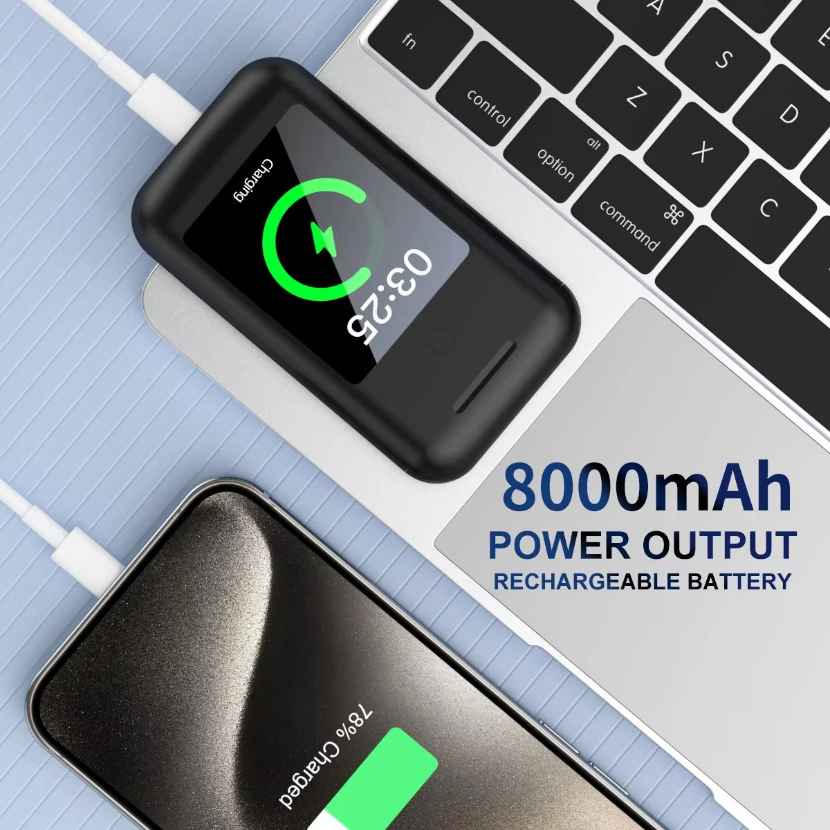 Multiple Function in Ear Bluetooth Wireless Earphone Charging Case with 2.8" Touch Screen Power Bank Headphone Music Game