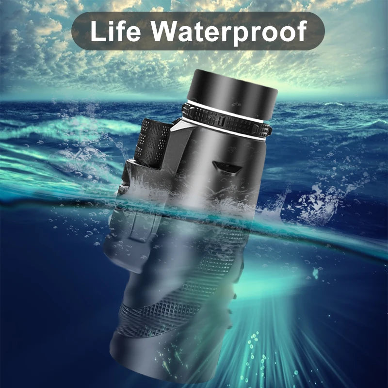 80x100 High Definition Zoom Monocular Telescope with Tripod and Phone Clip for Hunting and Camping