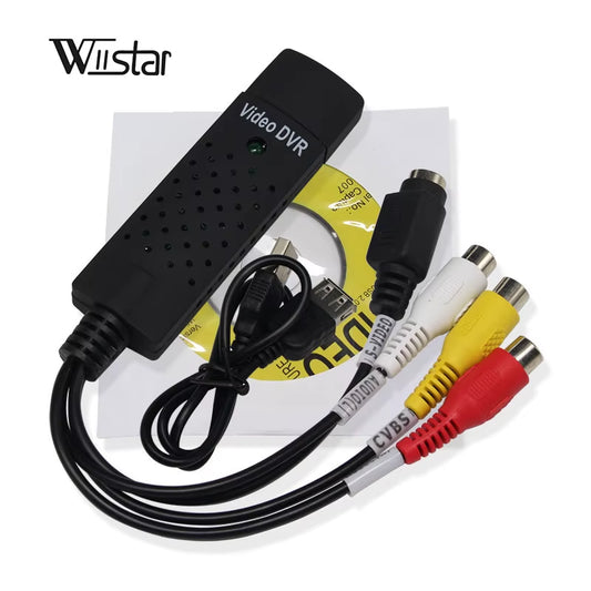 USB Video Capture Card - EasyCap VHS, VCR, Mini DV, Hi8, and DVD to Digital Converter with RCA/S-Video to USB 2.0 Audio Video Recording Capability