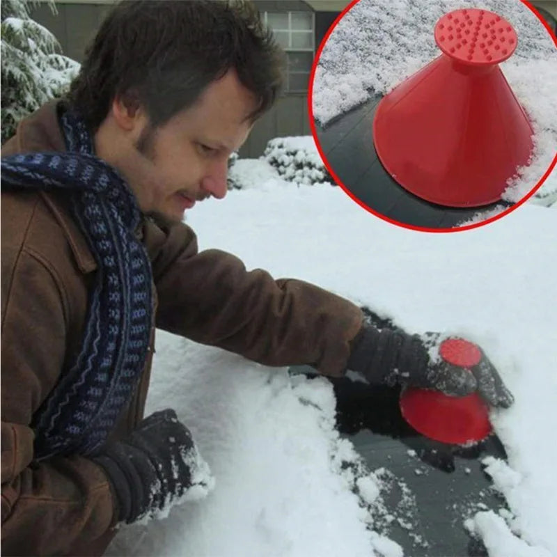 Winter Windshield Ice Scraper and Snow Remover Funnel Cone - 2023 Edition for Automotive Glass